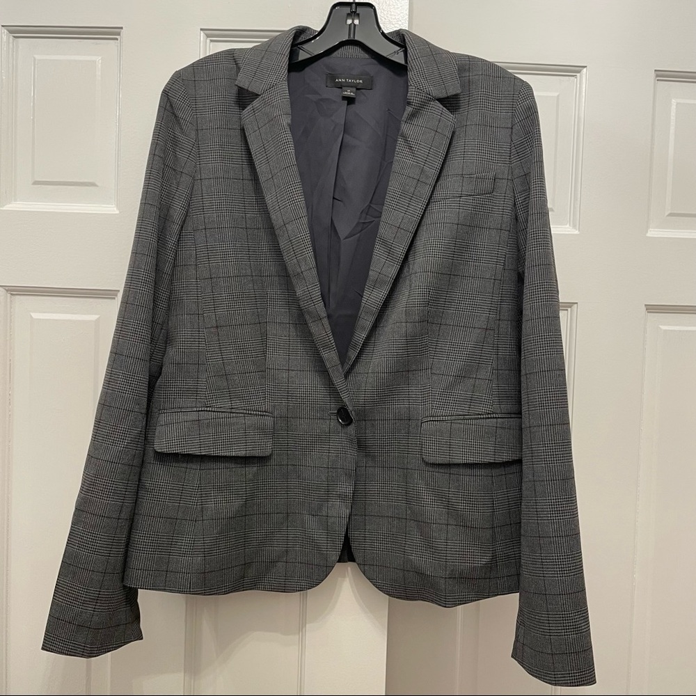 Ann Taylor Plaid Blazer